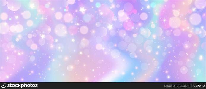 Purple unicorn wavy background. Pastel watercolor sky with glitter stars and bokeh. Fantasy galaxy with holographic texrure. Magic marble space. Vector.. Purple unicorn wavy background. Pastel watercolor sky with glitter stars and bokeh. Fantasy galaxy with holographic texrure. Magic marble space. Vector