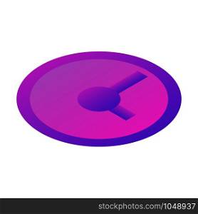 Purple wall clock icon. Isometric of purple wall clock vector icon for web design isolated on white background. Purple wall clock icon, isometric style