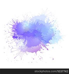 Purple watercolor splashes. The object is separate from the background. Vector element for banners, cards and your creativity. Purple watercolor splashes. The object is separate from the background.