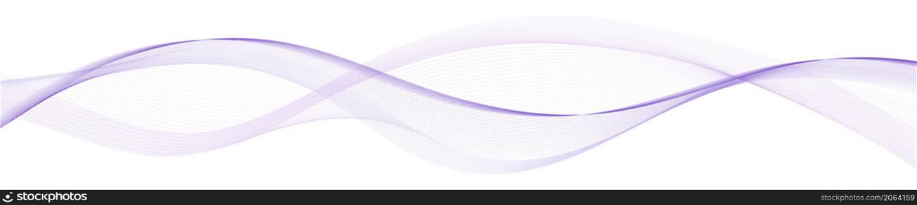 Purple wave swirl swoosh. Air wind flowing wave, undulate dynamic curve lines, Trendy design element isolated on white background for banner decoration. Vector illustration
