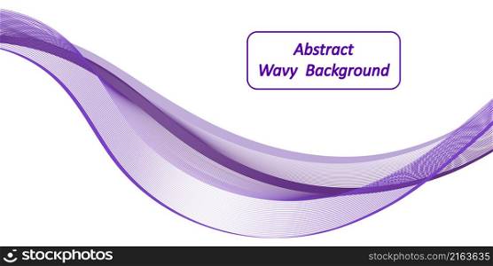 Purple wave swirl swoosh. Air wind transparent veil, dynamic undulate flowing motion, violet soundwave, design element isolated for web banner or border decor. Vector illustration