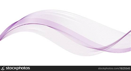Purple wave swoosh. Abstract undulate wavy swirl isolated on white background Isolated on white background. Vector illustration.