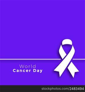 purple world cancer day minimal poster design