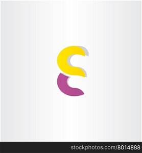 purple yellow letter e logotype logo symbol font
