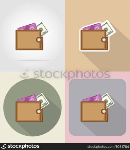 purse flat icons vector illustration isolated on background