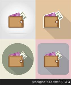 purse flat icons vector illustration isolated on background