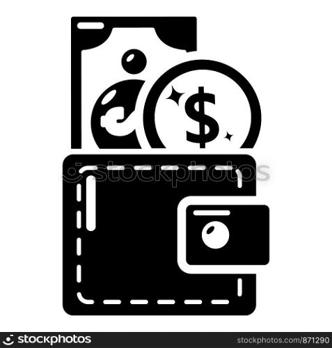 Purse icon. Simple illustration of purse vector icon for web. Purse icon, simple black style
