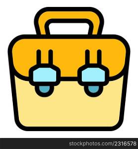 Purse laptop bag icon. Outline purse laptop bag vector icon color flat isolated. Purse laptop bag icon color outline vector