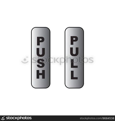 push and pull sign icon on door,vector illustration design