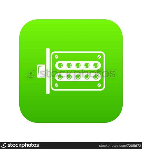 Push button lock icon green vector isolated on white background. Push button lock icon green vector