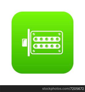 Push button lock icon green vector isolated on white background. Push button lock icon green vector