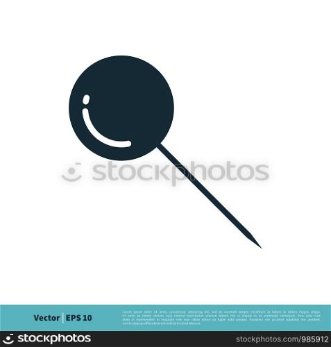 Push Pin Locate of Map Icon Vector Logo Template Illustration Design. Vector EPS 10.