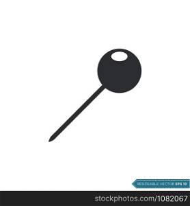Push Pin Thumbtack - Stationery Icon Vector Template