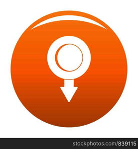 Pushpin icon. Simple illustration of pushpin vector icon for any design orange. Pushpin icon vector orange