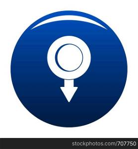 Pushpin icon vector blue circle isolated on white background . Pushpin icon blue vector
