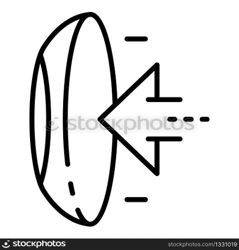 Put contact lens icon. Outline put contact lens vector icon for web design isolated on white background. Put contact lens icon, outline style