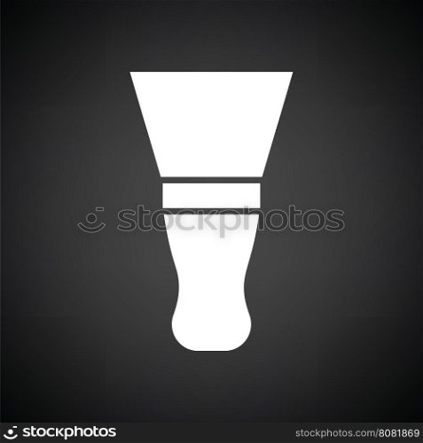 Putty knife icon. Black background with white. Vector illustration.