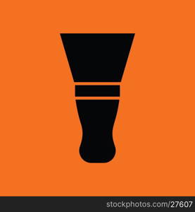 Putty knife icon. Orange background with black. Vector illustration.