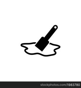 Putty Knife. Spatula Repair Tool. Spackling Paint. Flat Vector Icon illustration. Simple black symbol on white background. Putty Knife. Spatula Tool sign design template for web and mobile UI element. Putty Knife. Spatula Repair Tool. Spackling Paint Flat Vector Icon