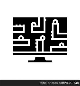 puzz≤platform video game glyph icon vector. puzz≤platform video game sign. isolated symbol illustration. puzz≤platform video game glyph icon vector illustration