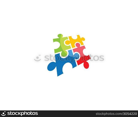 Puzzle and community care Logo template