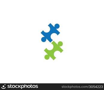 Puzzle and community care Logo template