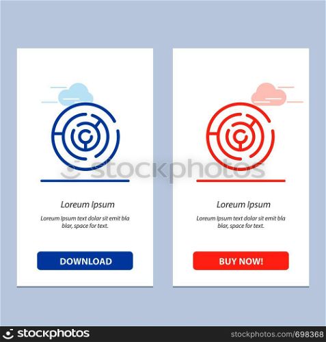 Puzzle, Arrow, Strategy, Target, Point Blue and Red Download and Buy Now web Widget Card Template