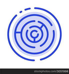 Puzzle, Arrow, Strategy, Target, Point Blue Dotted Line Line Icon