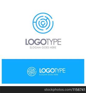 Puzzle, Arrow, Strategy, Target, Point Blue outLine Logo with place for tagline
