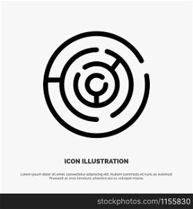 Puzzle, Arrow, Strategy, Target, Point Line Icon Vector