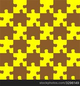 puzzle brown and yellow colors, seamless abstract texture; art illustration