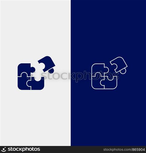 Puzzle, Business, Jigsaw, Match, Piece, Success Line and Glyph Solid icon Blue banner Line and Glyph Solid icon Blue banner