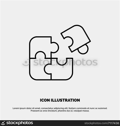 Puzzle, Business, Jigsaw, Match, Piece, Success Line Icon Vector