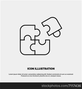 Puzzle, Business, Jigsaw, Match, Piece, Success Line Icon Vector