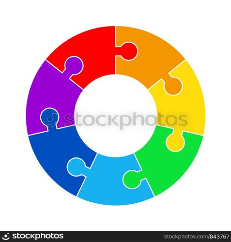 Puzzle circle jigsaw game figure icon. Isolated and flat illustration. Stock vector graphic