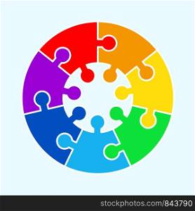 Puzzle circle jigsaw game figure icon. Isolated and flat illustration. Stock vector graphic