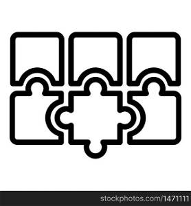 Puzzle combination icon. Outline puzzle combination vector icon for web design isolated on white background. Puzzle combination icon, outline style