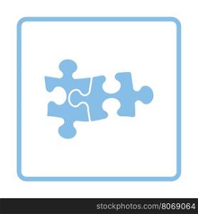 Puzzle decision icon. Blue frame design. Vector illustration.