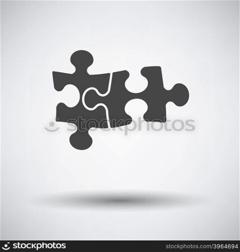Puzzle decision icon on gray background with round shadow. Vector illustration.