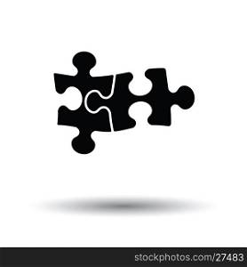 Puzzle decision icon. White background with shadow design. Vector illustration.