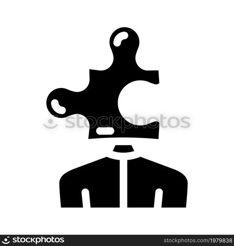 puzzle for resolve business problem glyph icon vector. puzzle for resolve business problem sign. isolated contour symbol black illustration. puzzle for resolve business problem glyph icon vector illustration