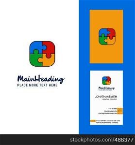Puzzle game Creative Logo and business card. vertical Design Vector
