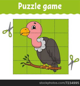 Puzzle game for kids. Education developing worksheet. Learning game for children. Color activity page. For toddler. Riddle for preschool. Isolated vector illustration in cartoon style.