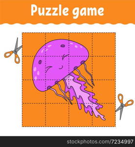 Puzzle game for kids. Education developing worksheet. Learning game for children. Color activity page. For toddler. Riddle for preschool. Isolated vector illustration in cartoon style.