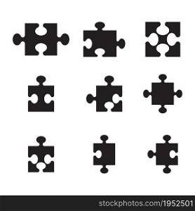 Puzzle icon, colorful isolated on white background, vector illustration