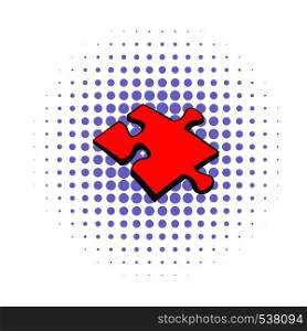 Puzzle icon in comics style on a white background. Puzzle icon, comics style