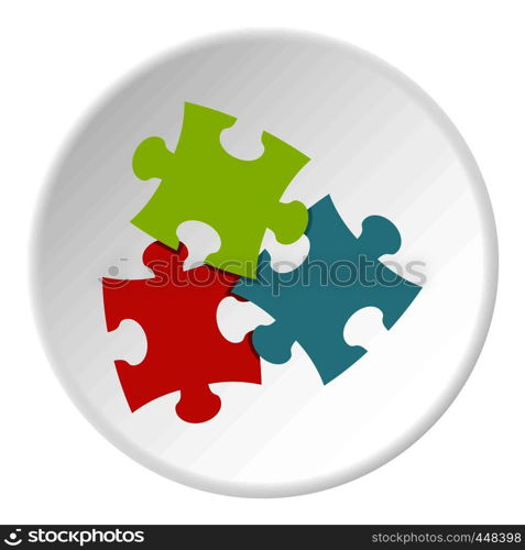 Puzzle icon in flat circle isolated vector illustration for web. Puzzle icon circle