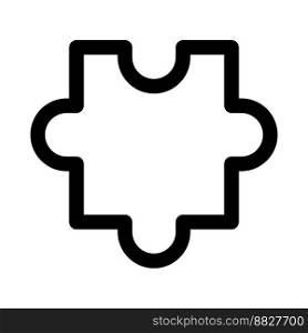 Puzzle icon line isolated on white background. Black flat thin icon on modern outline style. Linear symbol and editable stroke. Simple and pixel perfect stroke vector illustration