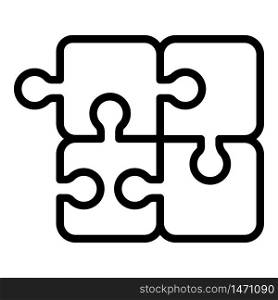 Puzzle icon. Outline puzzle vector icon for web design isolated on white background. Puzzle icon, outline style