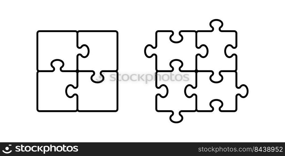 Puzzle icon set simple design